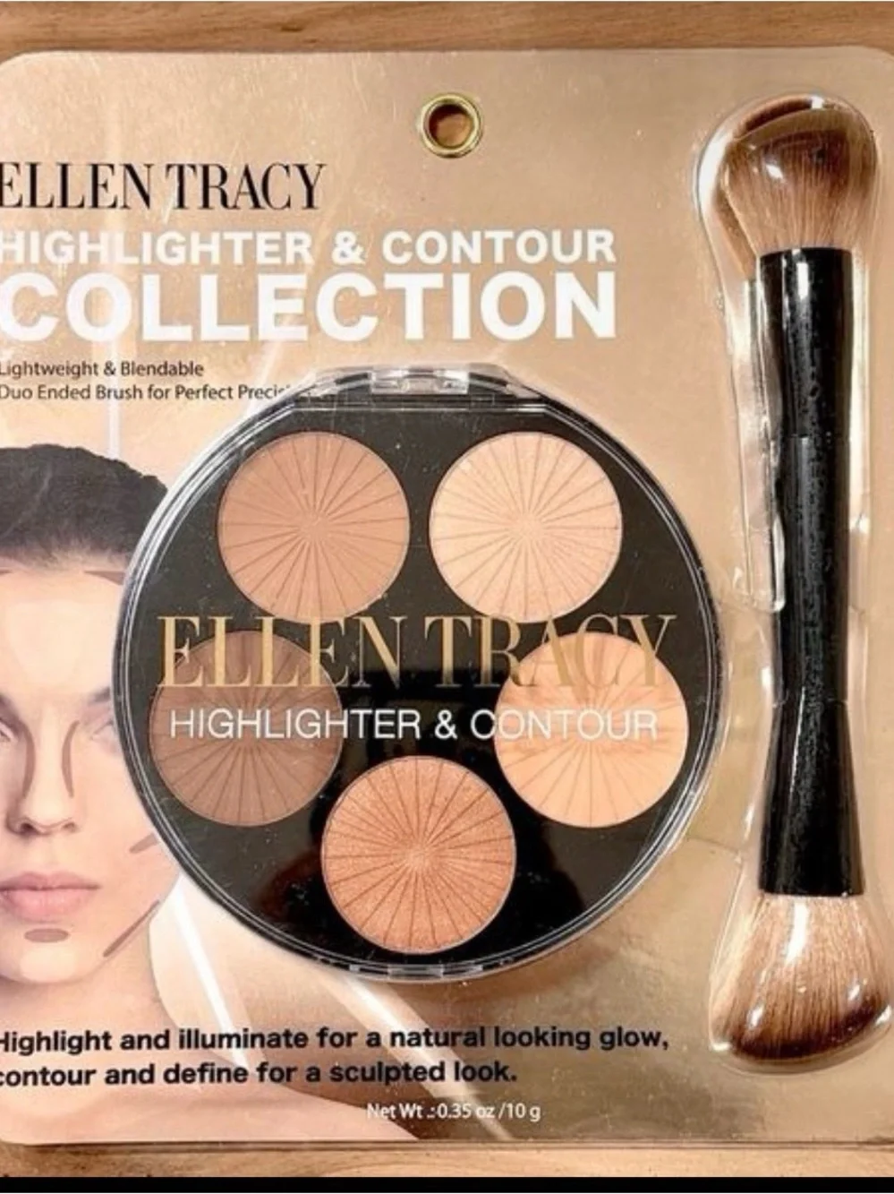 Ellen Tracy Highlighter & Contour Collection - Neutral Brown & Cream Shades